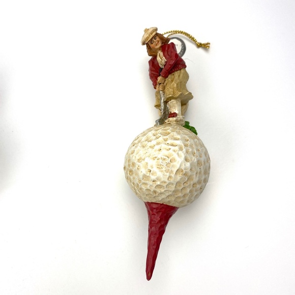 Golfers On Golf Ball On Golf Tee Christmas Ornaments Bag Clubs Putter (4) VTG - Picture 2 of 10